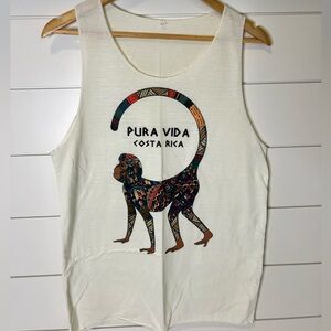 Pura Vida Costa Rica Tank Top with Monkey Design